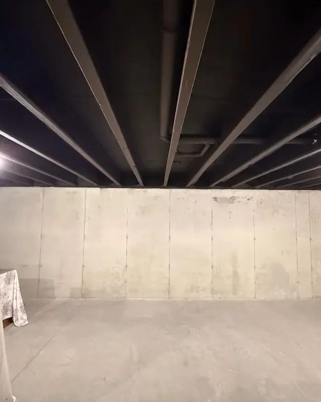 Basement ceiling painted black