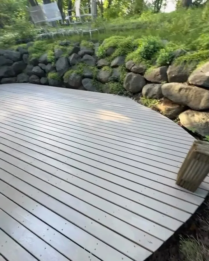 Curved deck fully stained