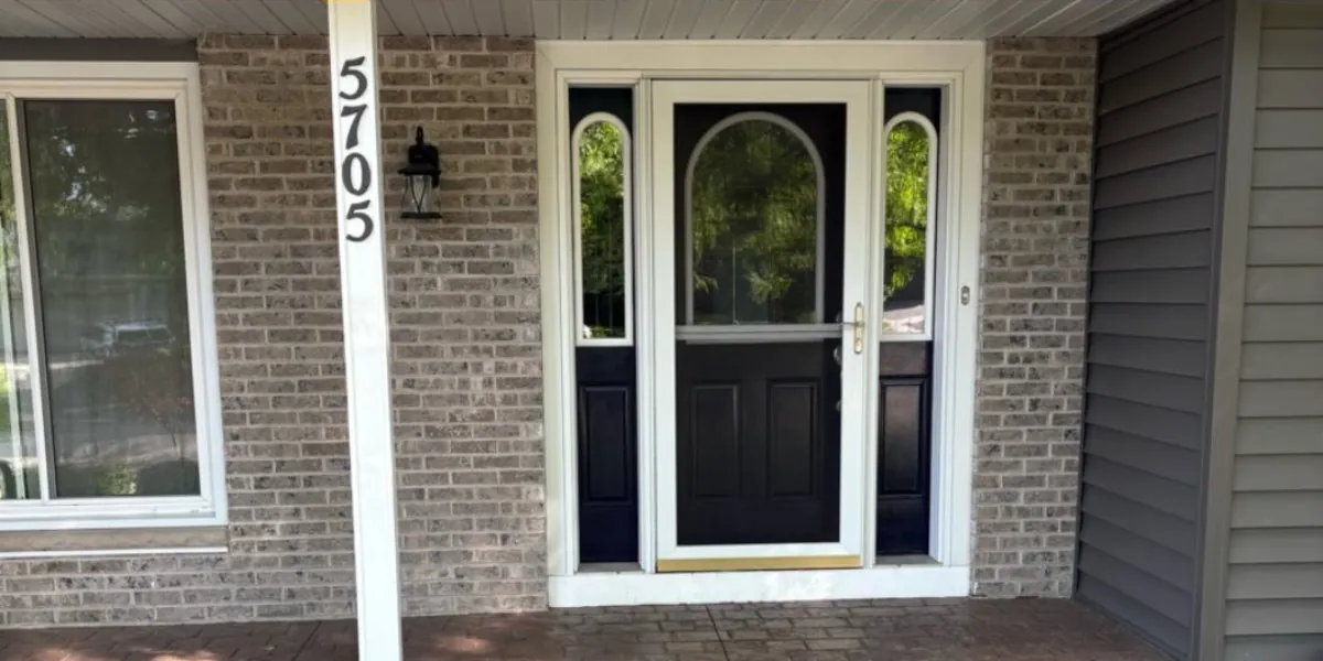 Front door painted black (opens Instagram)